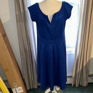 Blue Off Shoulder Women's Dress